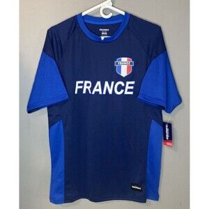 NWT Icon Sports Men's Size Large France Game Training Soccer Jersey Poly Shirt